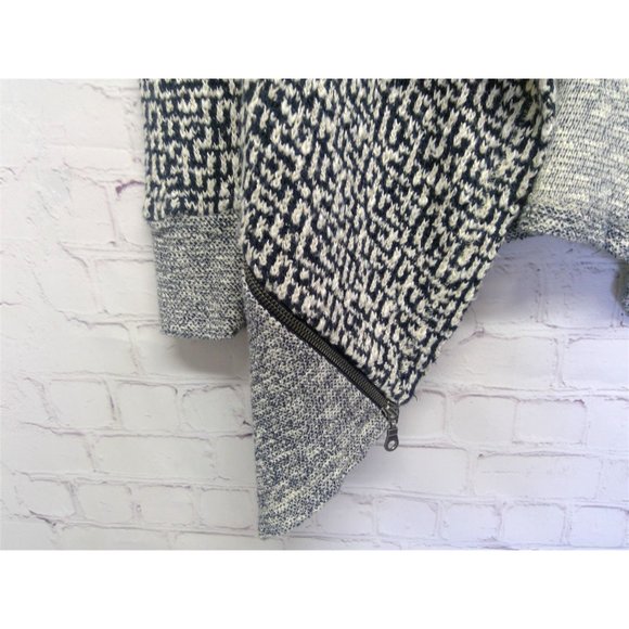 Nordstrom | DREW Asymmetrical Cardigan Grey Marbled Blue Zipper Detail Size Smal - Picture 3 of 4